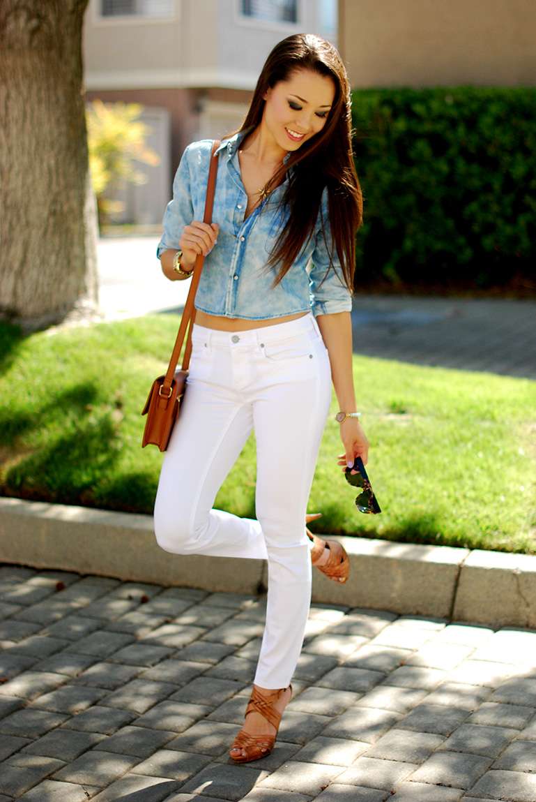 chambray and white