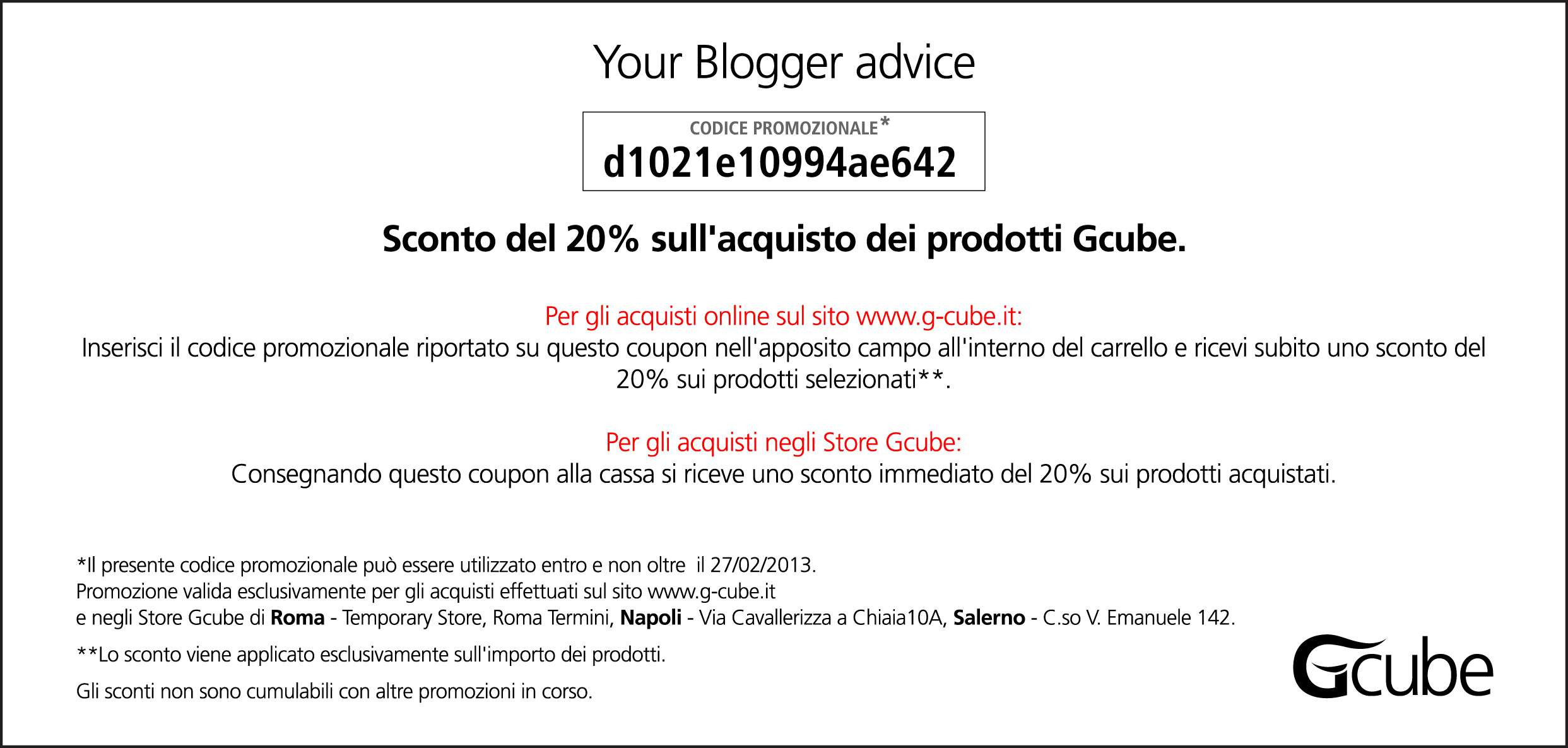 your blogger advice gcube discount 